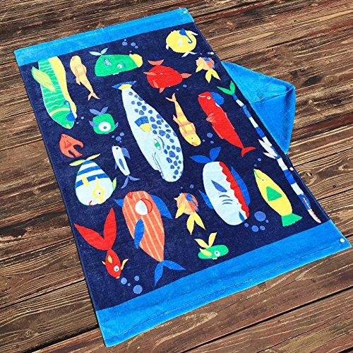 Bavilk Kids Children Hooded Poncho Dinosaur Swim Beach Bath Towel for Girls / Boys