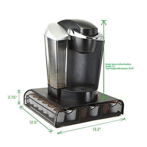 Mind Reader 'Anchor' Triple Drawer K-Cup Dolce Gusto, CBTL, Verismo Single Serve Coffee Pod Holder, Black