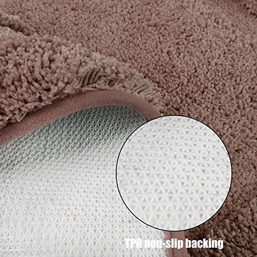 TOMORO Non-Slip Bathroom Rug Super Absorbent Bath Mat Extra Soft Microfibers Anti-Skid TPR Bottom (17.5 x 27 inch, White)