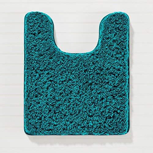 Genteele Non-Slip Memory Foam Shaggy Bathroom Mat, Water Absorbent, Super Plush Bath Mat, Washable Bathroom Rug (17" X 24", Gray)