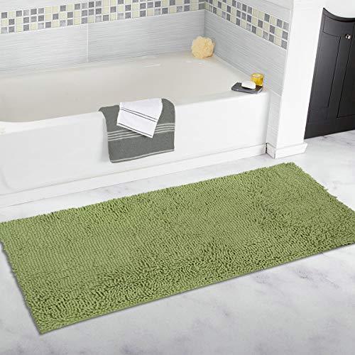 MAYSHINE Bath mat Runners for Bathroom Rugs(47X27.5inch) Long Floor mats Extra Soft Absorbent Thickening Shaggy Microfiber Machine-Washable Perfect for Doormats Tub Shower-Dark Gray