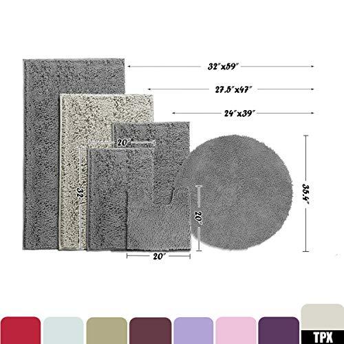 MAYSHINE Bath mat Runners for Bathroom Rugs(47X27.5inch) Long Floor mats Extra Soft Absorbent Thickening Shaggy Microfiber Machine-Washable Perfect for Doormats Tub Shower-Dark Gray