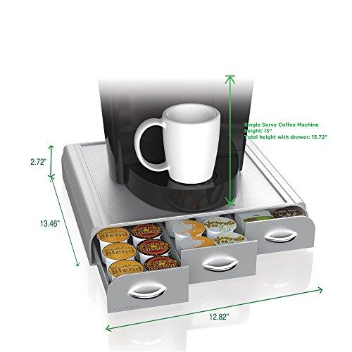 Mind Reader 'Anchor' Triple Drawer K-Cup Dolce Gusto, CBTL, Verismo Single Serve Coffee Pod Holder, Black