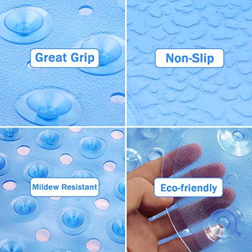 Wimaha XL Bathtub Mat, Bath Shower Mat Non Slip for Bathroom, Machine Washable, Ideal for Kids Toddler Senior, 39 x 16, Clear