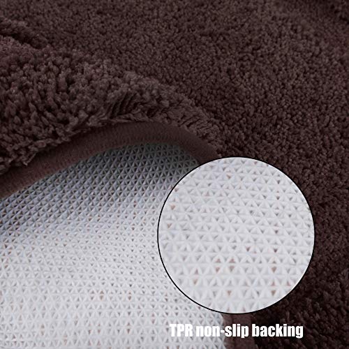 TOMORO Non-Slip Bathroom Rug Super Absorbent Bath Mat Extra Soft Microfibers Anti-Skid TPR Bottom (17.5 x 27 inch, White)