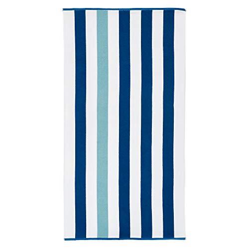 Oversize Plush Cabana Towel by Laguna Beach Textile Co | Navy and Seafoam Green| 1 Classic, Beach and Pool House Towel