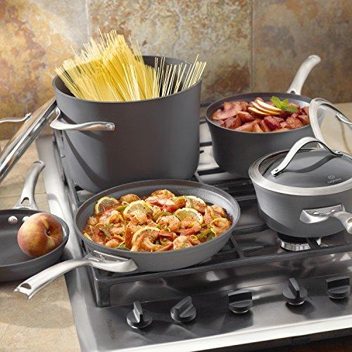 Calphalon Contemporary Hard-Anodized Aluminum Nonstick Cookware, Omelette Fry Pan, 10-inch and 12-inch Set, Black, New Version - 2018986