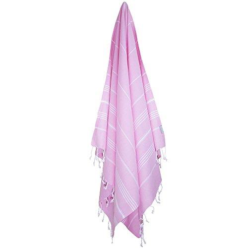 Turkish Bath and Beach Towel Set of 4 Variety Colors Classic Peshtemal 100% Cotton Oversized 39 X 70 Stylish Bath Beach Spa and Pool Towels