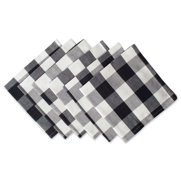 DII Cotton Buffalo Check Table Runner for Family Dinners or Gatherings, Indoor or Outdoor Parties, & Everyday Use (14x72",  Seats 4-6 People), Black & White