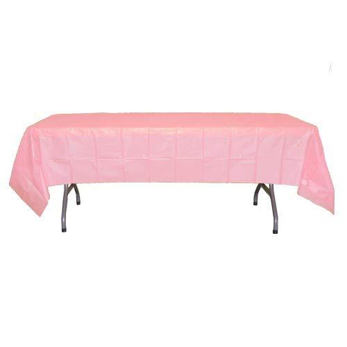 Exquisite 12-Pack Premium Plastic Tablecloth 54 Inch. x 108 Inch. Rectangle Table Cover-White