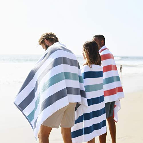 Oversize Plush Cabana Towel by Laguna Beach Textile Co | Navy and Seafoam Green| 1 Classic, Beach and Pool House Towel