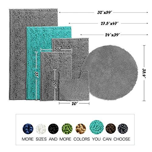 MAYSHINE Bath mat Runners for Bathroom Rugs(47X27.5inch) Long Floor mats Extra Soft Absorbent Thickening Shaggy Microfiber Machine-Washable Perfect for Doormats Tub Shower-Dark Gray