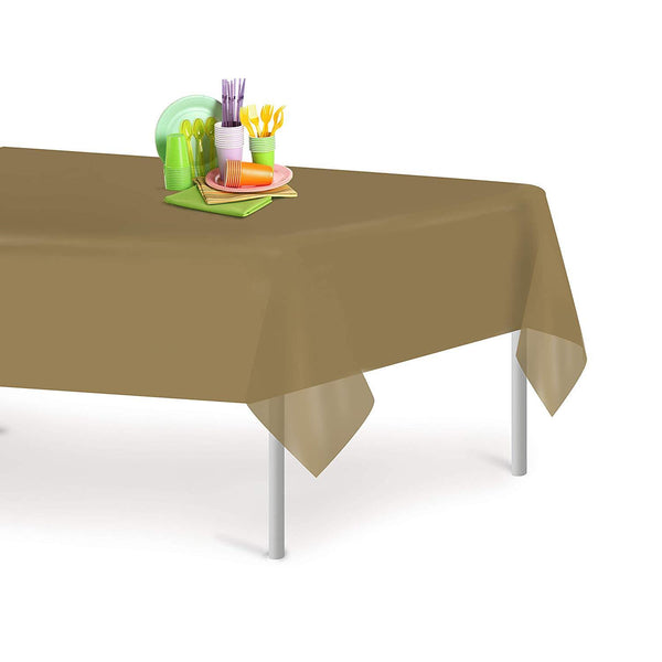 White 12 Pack Premium Disposable Plastic Tablecloth 54 Inch. x 108 Inch. Rectangle Table Cover By Grandipity