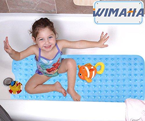 Wimaha XL Bathtub Mat, Bath Shower Mat Non Slip for Bathroom, Machine Washable, Ideal for Kids Toddler Senior, 39 x 16, Clear