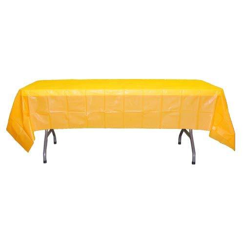 Exquisite 12-Pack Premium Plastic Tablecloth 54 Inch. x 108 Inch. Rectangle Table Cover-White