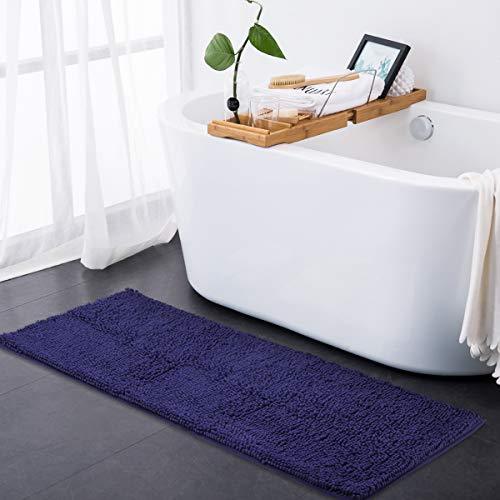 ITSOFT Non Slip Shaggy Chenille Soft Microfibers Bathroom Rug with Water Absorbent, Machine Washable, 21 x 34 inches Charcoal Gray