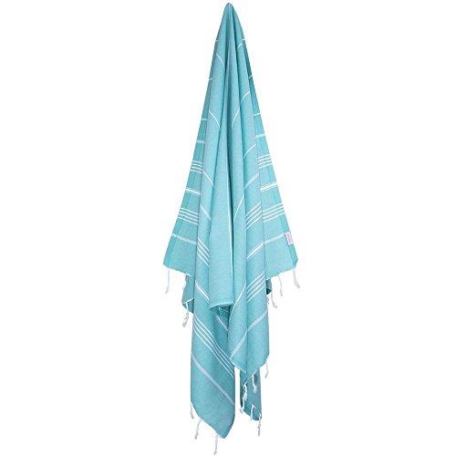 Turkish Bath and Beach Towel Set of 4 Variety Colors Classic Peshtemal 100% Cotton Oversized 39 X 70 Stylish Bath Beach Spa and Pool Towels