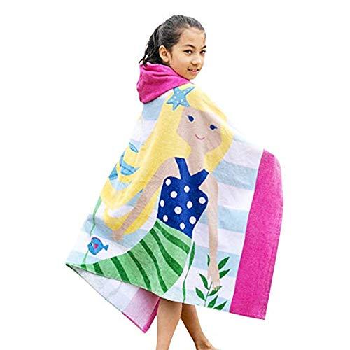 Bavilk Kids Children Hooded Poncho Dinosaur Swim Beach Bath Towel for Girls / Boys