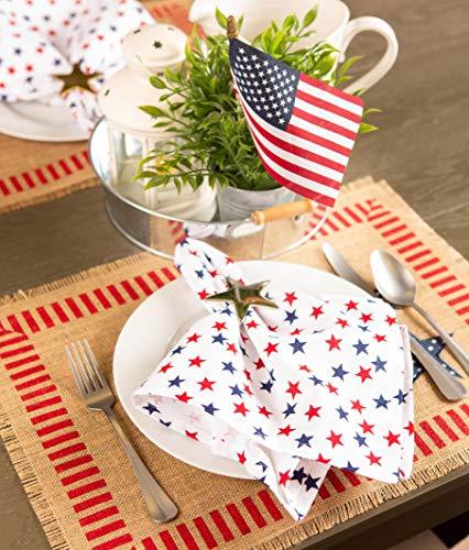 DII 14x74" Jute/Burlap Table Runner, 4th of July - Perfect for Independence Day, July 4th Party, Summer BBQ and Outdoor Picnics