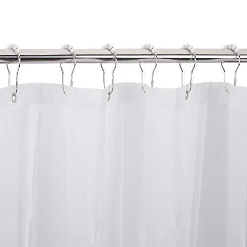 Amazer Shower Curtain Hooks Rings, Stainless Steel Shower Curtain Rings and Hooks for Bathroom Shower Rods Curtains-Set of 12-Polished Nickel