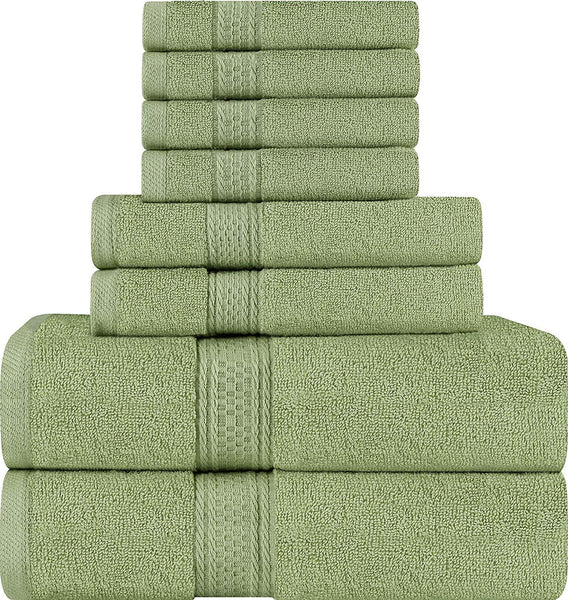 Utopia Towels 8 Piece Towel Set, Dark Grey, 2 Bath Towels, 2 Hand Towels, and 4 Washcloths