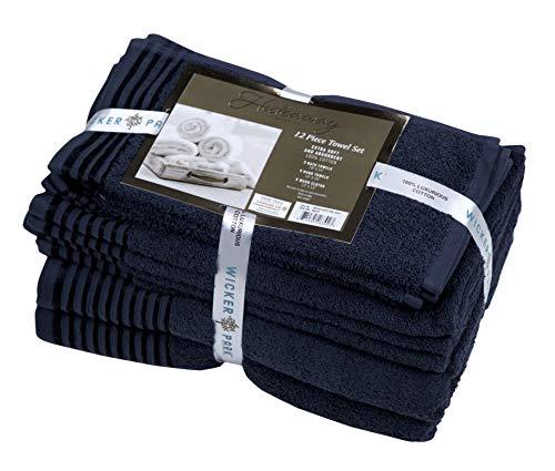 600 GSM Ultra Soft 100% Combed Cotton 6-piece Towel Set (Charcoal Black): 2 Bath towels, 2 Hand towels, 2 Washcloths, Long-staple Cotton, Spa Hotel Quality, Super Absorbent, Machine Washable