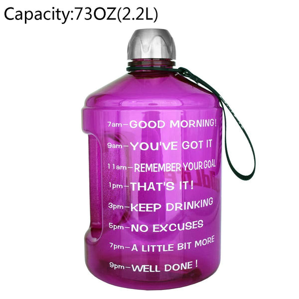 BuildLife 1 Gallon Water Bottle Motivational Fitness Workout with Time Marker |Drink More Water Daily | Clear BPA-Free | Large 128 Ounce/73OZ/43OZ of Water