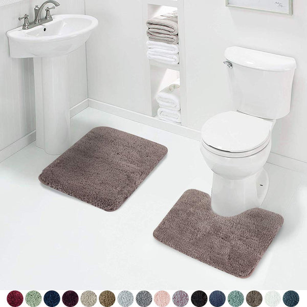 Walensee Bathroom Rug Non Slip Bath Mat for Bathroom (16 x 24) Water Absorbent Soft Microfiber Shaggy Bathroom Mat Machine Washable Bath Rug for Bathroom Thick Plush Rugs for Shower (Gray)