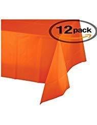 Mountclear 12-Pack Disposable Plastic Tablecloths 54" x 108" Rectangle Table Cover (Gold)