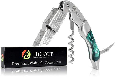 Professional Waiter’s Corkscrew by HiCoup - Rosewood Handle All-in-one Corkscrew, Bottle Opener and Foil Cutter, Used By Sommeliers, Waiters and Bartenders Around The World