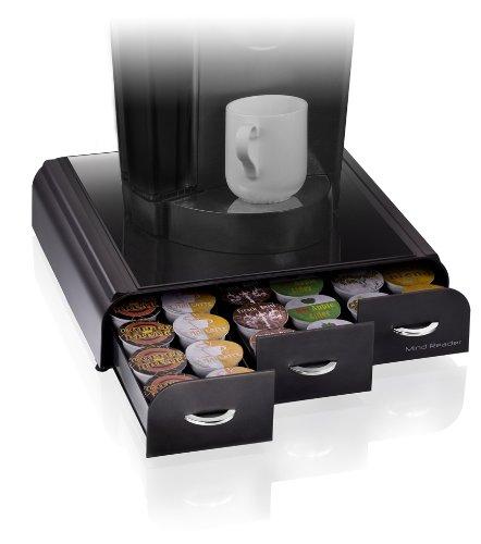 Mind Reader 'Anchor' Triple Drawer K-Cup Dolce Gusto, CBTL, Verismo Single Serve Coffee Pod Holder, Black