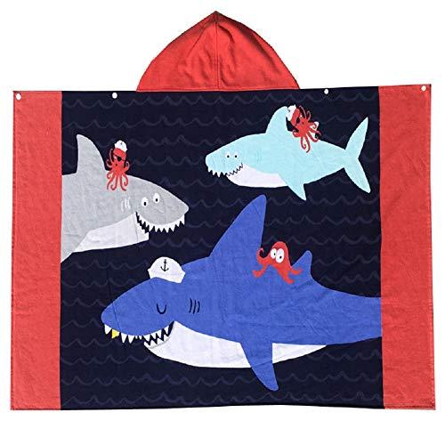 Bavilk Kids Children Hooded Poncho Dinosaur Swim Beach Bath Towel for Girls / Boys