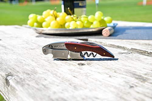 Professional Waiter’s Corkscrew by HiCoup - Rosewood Handle All-in-one Corkscrew, Bottle Opener and Foil Cutter, Used By Sommeliers, Waiters and Bartenders Around The World