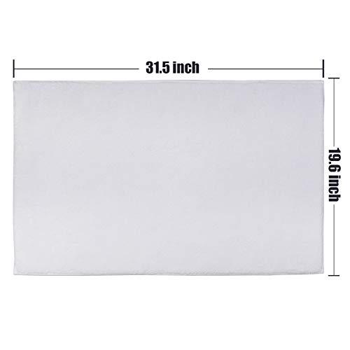 TOMORO Non-Slip Bathroom Rug Super Absorbent Bath Mat Extra Soft Microfibers Anti-Skid TPR Bottom (17.5 x 27 inch, White)