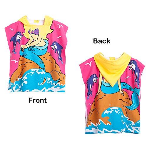 HETH Kids Hooded Beach and Bath Towel 100% Cotton Beach Swimming Coverup for Age 2-8 Years Old Multi-use for Bath/Shower/Pool(Tiger Shark)