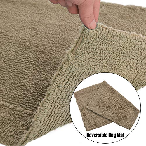 TOMORO Non-Slip Bathroom Rug Super Absorbent Bath Mat Extra Soft Microfibers Anti-Skid TPR Bottom (17.5 x 27 inch, White)