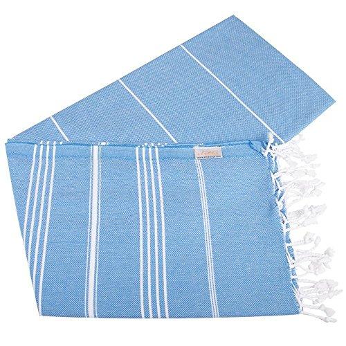 Turkish Bath and Beach Towel Set of 4 Variety Colors Classic Peshtemal 100% Cotton Oversized 39 X 70 Stylish Bath Beach Spa and Pool Towels