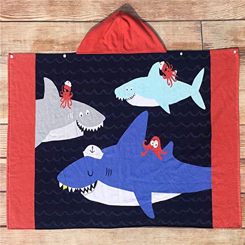 Bavilk Kids Children Hooded Poncho Dinosaur Swim Beach Bath Towel for Girls / Boys