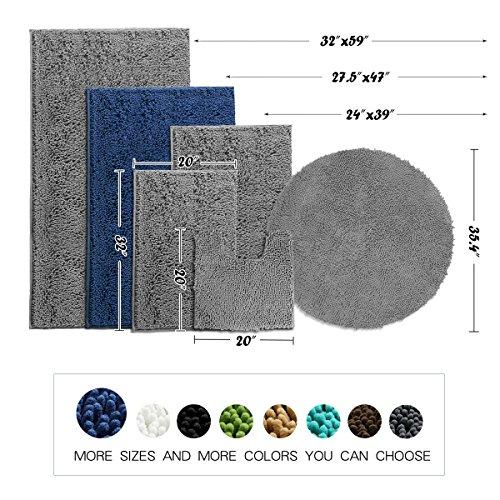 MAYSHINE Bath mat Runners for Bathroom Rugs(47X27.5inch) Long Floor mats Extra Soft Absorbent Thickening Shaggy Microfiber Machine-Washable Perfect for Doormats Tub Shower-Dark Gray