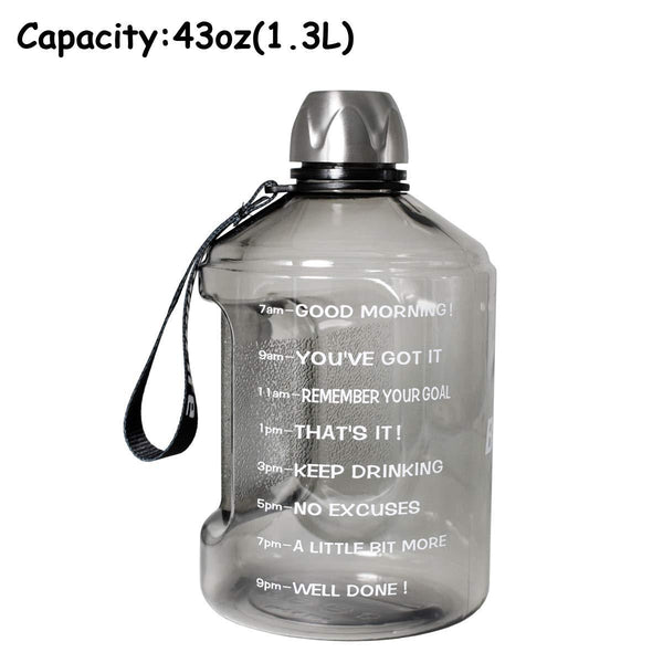 BuildLife 1 Gallon Water Bottle Motivational Fitness Workout with Time Marker |Drink More Water Daily | Clear BPA-Free | Large 128 Ounce/73OZ/43OZ of Water