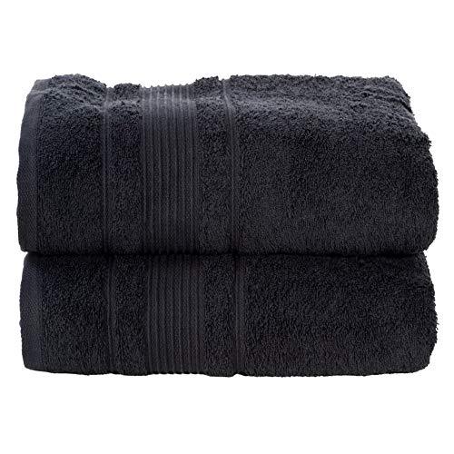 Qute Home Towels 100% Turkish Cotton Gray Bath Towels Set | Super Soft Highly Absorbent | Spa & Hotel Towels Quality Quick Dry Grey Towel Sets for Bathroom, Shower Towel, Gym –(Bath Towel - Set of 2)