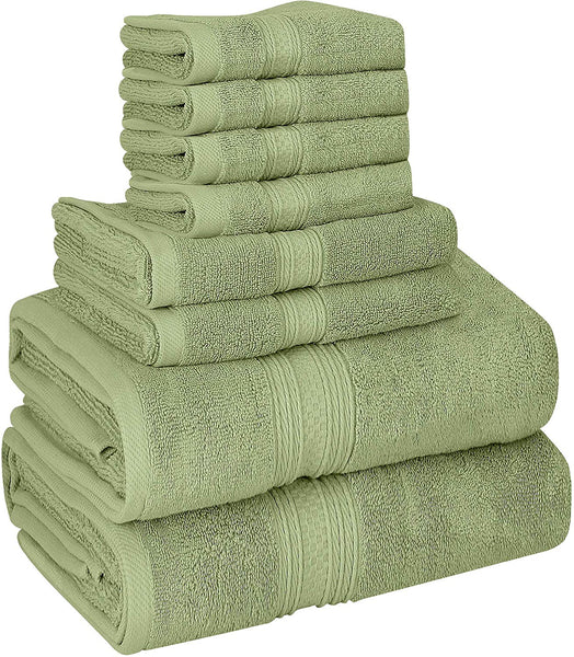 Utopia Towels 8 Piece Towel Set, 700 GSM, 2 Bath Towels, 2 Hand Towels and 4 Washcloths, Dark Grey