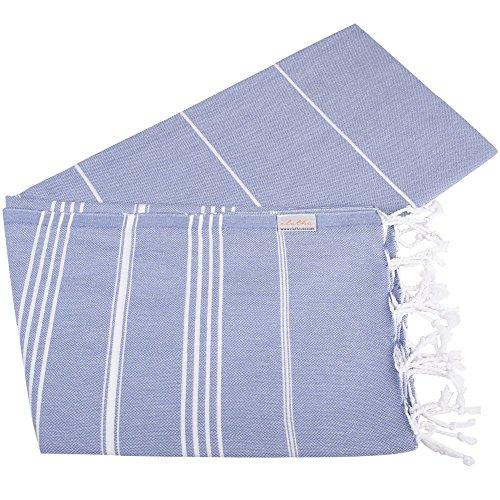 Turkish Bath and Beach Towel Set of 4 Variety Colors Classic Peshtemal 100% Cotton Oversized 39 X 70 Stylish Bath Beach Spa and Pool Towels