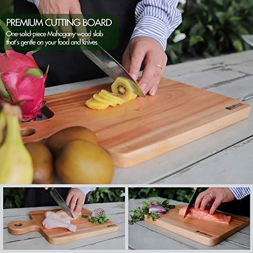 Medium-Large Single Piece Mahogany Wood Cutting Board 15.7 x 11 x 1.1