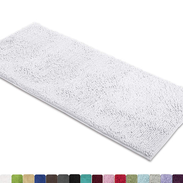 MAYSHINE Bath mat Runners for Bathroom Rugs(47X27.5inch) Long Floor mats Extra Soft Absorbent Thickening Shaggy Microfiber Machine-Washable Perfect for Doormats Tub Shower-Dark Gray