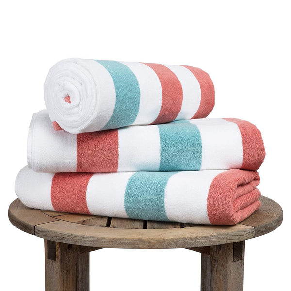 Oversize Plush Cabana Towel by Laguna Beach Textile Co | Navy and Seafoam Green| 1 Classic, Beach and Pool House Towel