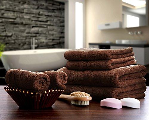 Utopia Towels 8 Piece Towel Set, 700 GSM, 2 Bath Towels, 2 Hand Towels and 4 Washcloths, Dark Grey