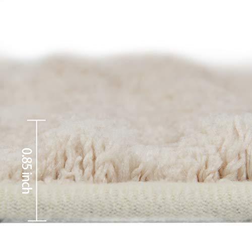 TOMORO Non-Slip Bathroom Rug Super Absorbent Bath Mat Extra Soft Microfibers Anti-Skid TPR Bottom (17.5 x 27 inch, White)