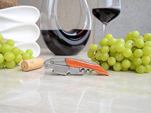 Professional Waiter’s Corkscrew by HiCoup - Rosewood Handle All-in-one Corkscrew, Bottle Opener and Foil Cutter, Used By Sommeliers, Waiters and Bartenders Around The World