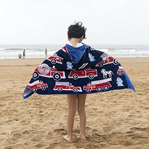 Bavilk Kids Children Hooded Poncho Dinosaur Swim Beach Bath Towel for Girls / Boys